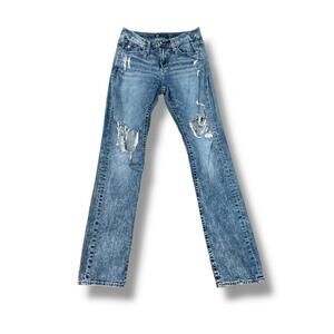 Y2K Ripped Medium Wash BKE Low Rise Flares